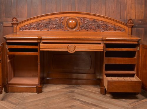 VICTORIAN OAK PEDESTAL SIDEBOARD - ADDITIONAL PHOTO 16
