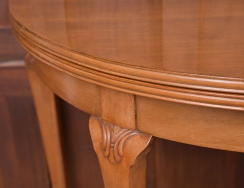 EDWARDIAN DEMILUNE MAHOGANY FOLD OVER TEA TABLE - ADDITIONAL PHOTO 4
