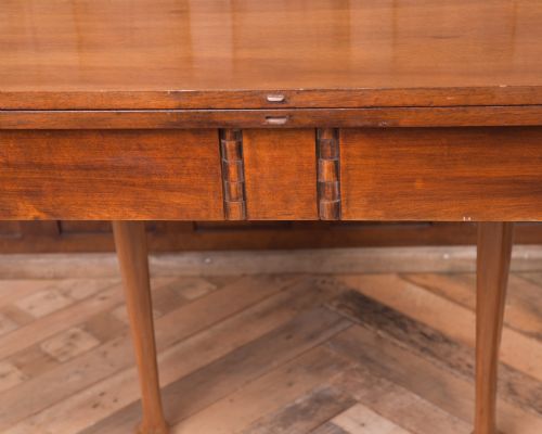 EDWARDIAN DEMILUNE MAHOGANY FOLD OVER TEA TABLE - ADDITIONAL PHOTO 16