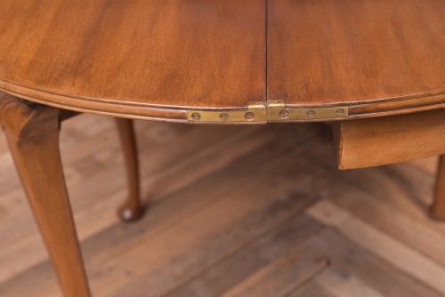 EDWARDIAN DEMILUNE MAHOGANY FOLD OVER TEA TABLE - ADDITIONAL PHOTO 18