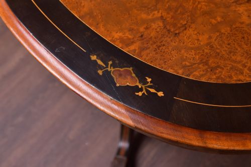VICTORIAN INLAID OVAL CENTRE TABLE - ADDITIONAL PHOTO 3