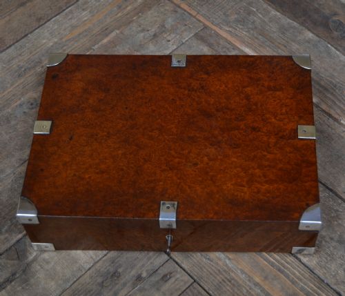 EDWARDIAN AMBOYNA WOOD TRINKET BOX - ADDITIONAL PHOTO 3