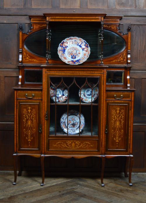 EDWARDIAN MAHOGANY DISPLAY CABINET - ADDITIONAL PHOTO 1