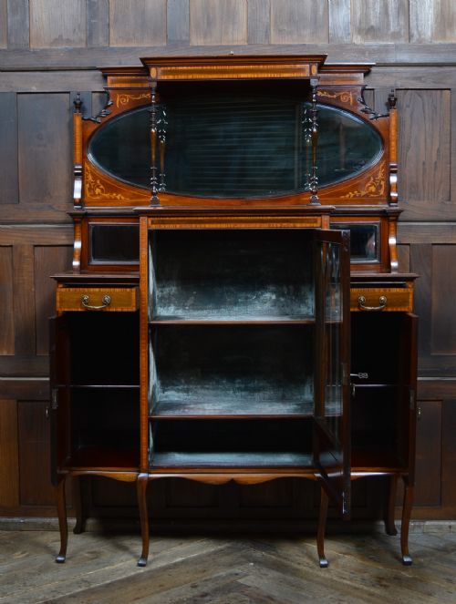 EDWARDIAN MAHOGANY DISPLAY CABINET - ADDITIONAL PHOTO 8