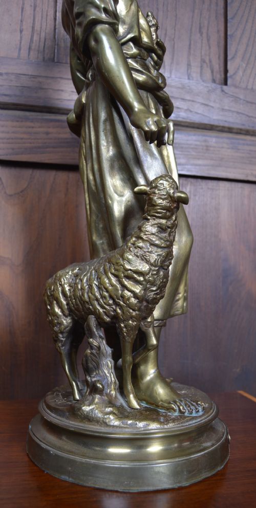 PIERRE LOUIS DTRIER BRONZE SHEPHERDESS - ADDITIONAL PHOTO 9