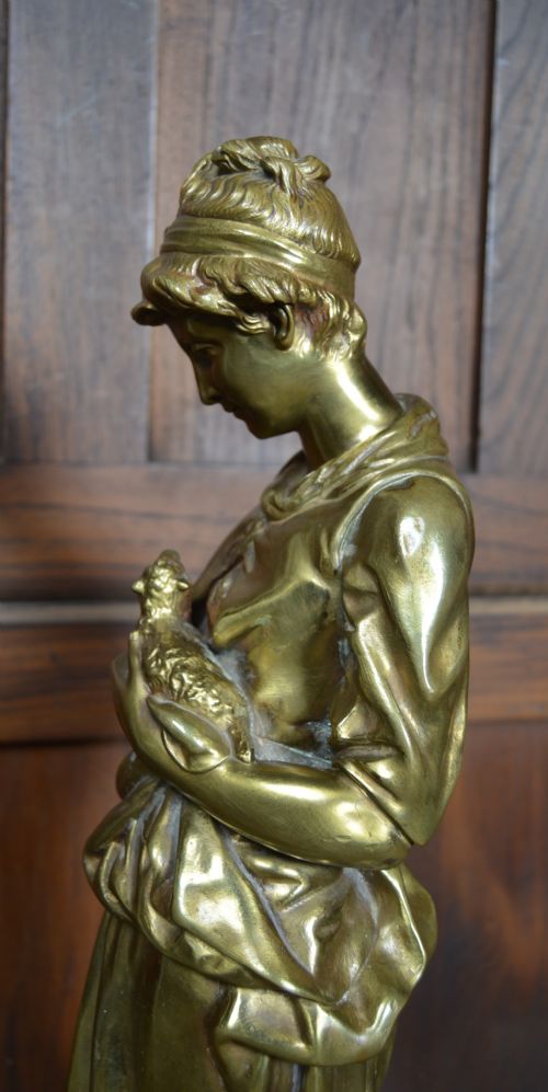 PIERRE LOUIS DTRIER BRONZE SHEPHERDESS - ADDITIONAL PHOTO 13