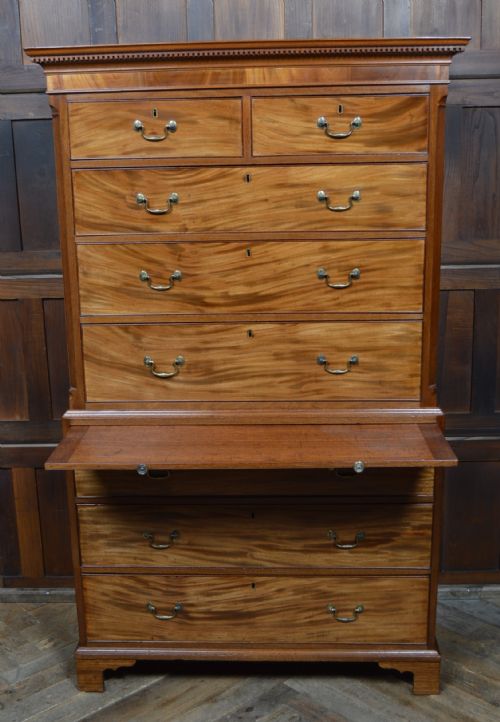 GEORGIAN MAHOGANY CHEST ON CHEST TALLBOY - ADDITIONAL PHOTO 5