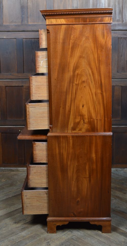GEORGIAN MAHOGANY CHEST ON CHEST TALLBOY - ADDITIONAL PHOTO 13