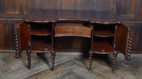 VICTORIAN MAHOGANY KNEE HOLE DESK - ADDITIONAL PHOTO 8