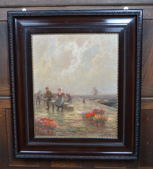 victorian hm gabriel oil on canvas - CATEGORY: ANTIQUE ART - DATED VICTORIAN
