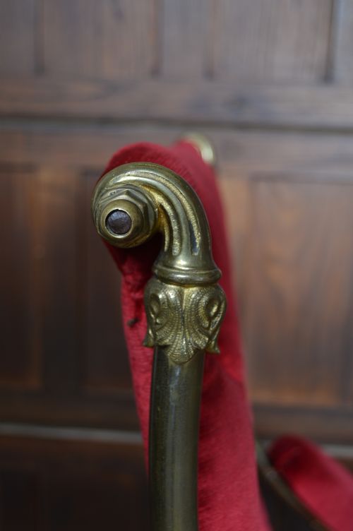 EDWARDIAN BRASS ROCKING CHAIR - ADDITIONAL PHOTO 4