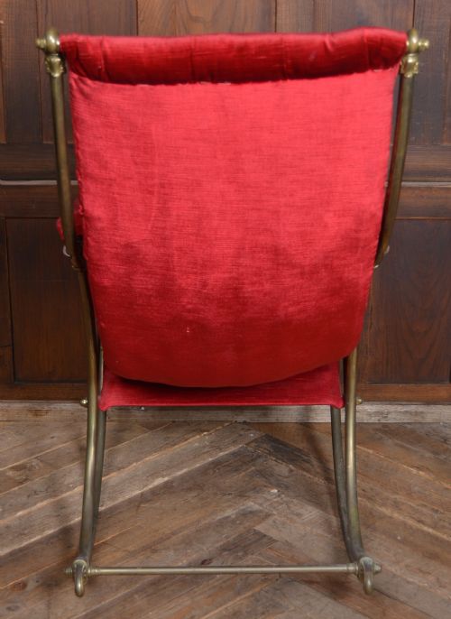 EDWARDIAN BRASS ROCKING CHAIR - ADDITIONAL PHOTO 7