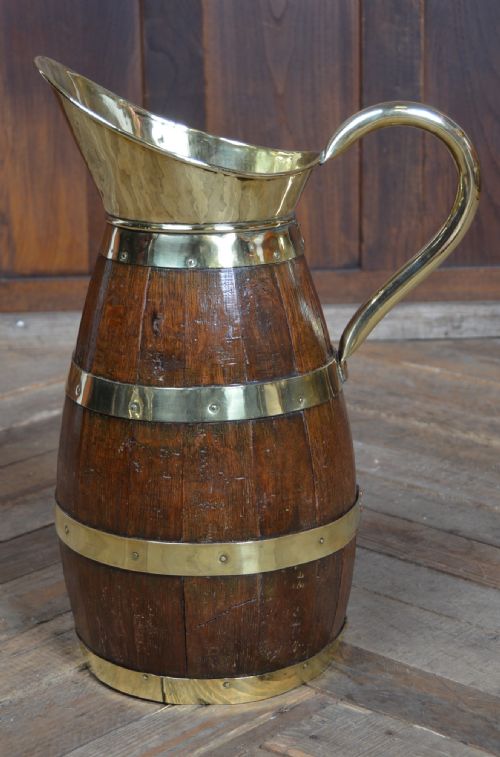 EDWARDIAN BRASS BOUND OAK JUG - ADDITIONAL PHOTO 1