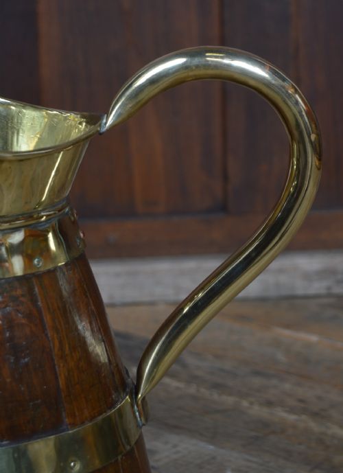 EDWARDIAN BRASS BOUND OAK JUG - ADDITIONAL PHOTO 2