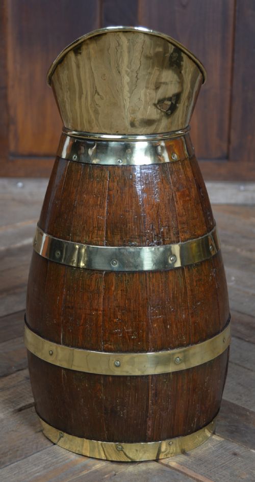 EDWARDIAN BRASS BOUND OAK JUG - ADDITIONAL PHOTO 5