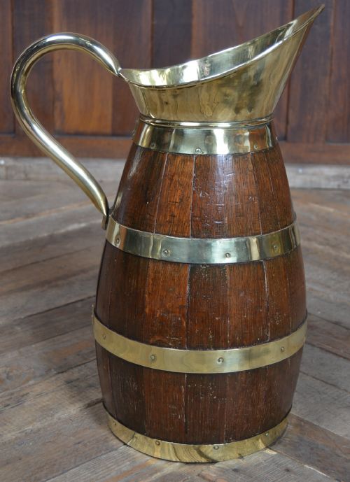 EDWARDIAN BRASS BOUND OAK JUG - ADDITIONAL PHOTO 6