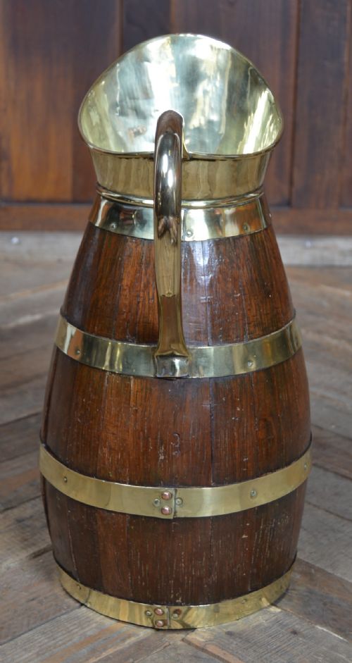 EDWARDIAN BRASS BOUND OAK JUG - ADDITIONAL PHOTO 7