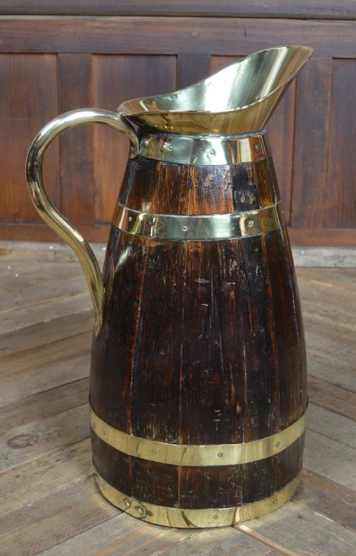 EDWARDIAN BRASS BOUND OAK JUG - ADDITIONAL PHOTO 1