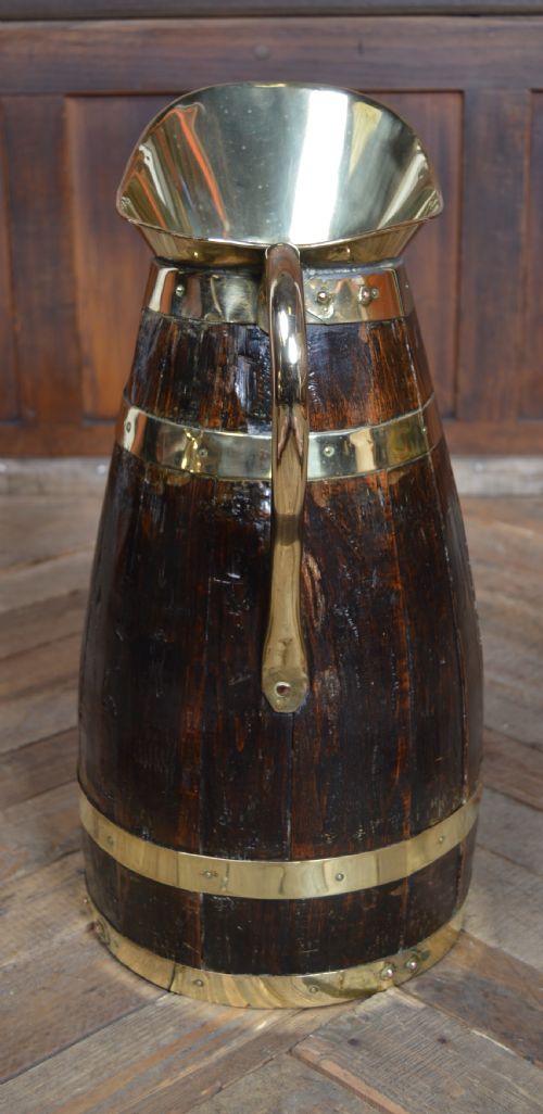 EDWARDIAN BRASS BOUND OAK JUG - ADDITIONAL PHOTO 4