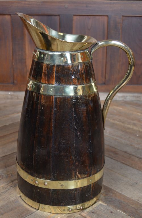 EDWARDIAN BRASS BOUND OAK JUG - ADDITIONAL PHOTO 5