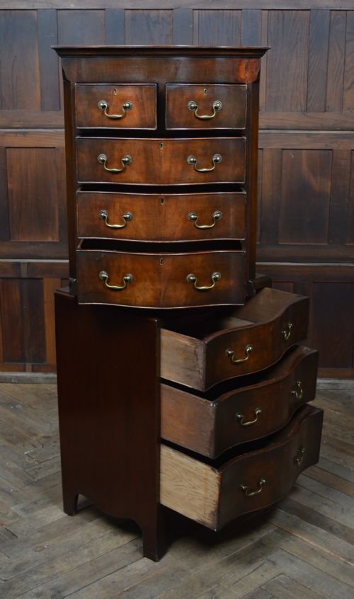 EDWARDIAN MAHOGANY CHEST ON CHEST - ADDITIONAL PHOTO 9