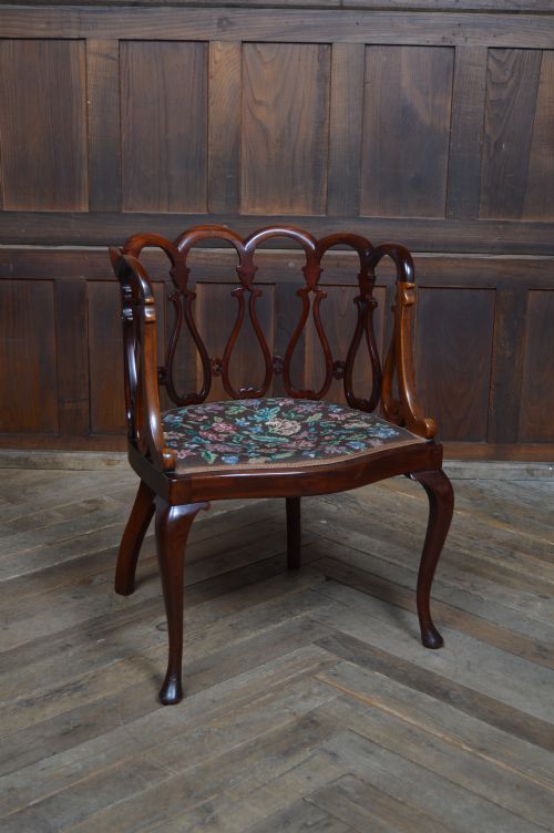 EDWARDIAN MAHOGANY TUB CHAIR - ADDITIONAL PHOTO 1