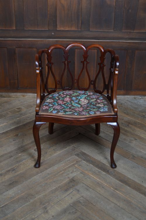 EDWARDIAN MAHOGANY TUB CHAIR - ADDITIONAL PHOTO 2
