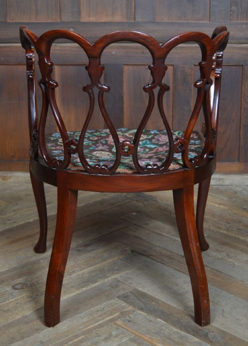 EDWARDIAN MAHOGANY TUB CHAIR - ADDITIONAL PHOTO 8