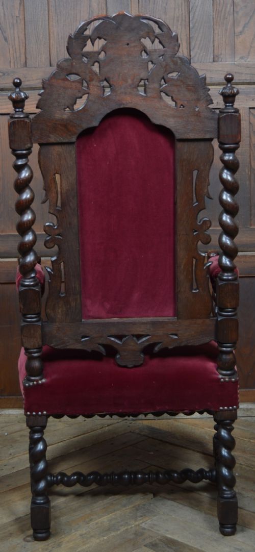VICTORIAN OAK THRONE CHAIR - ADDITIONAL PHOTO 9