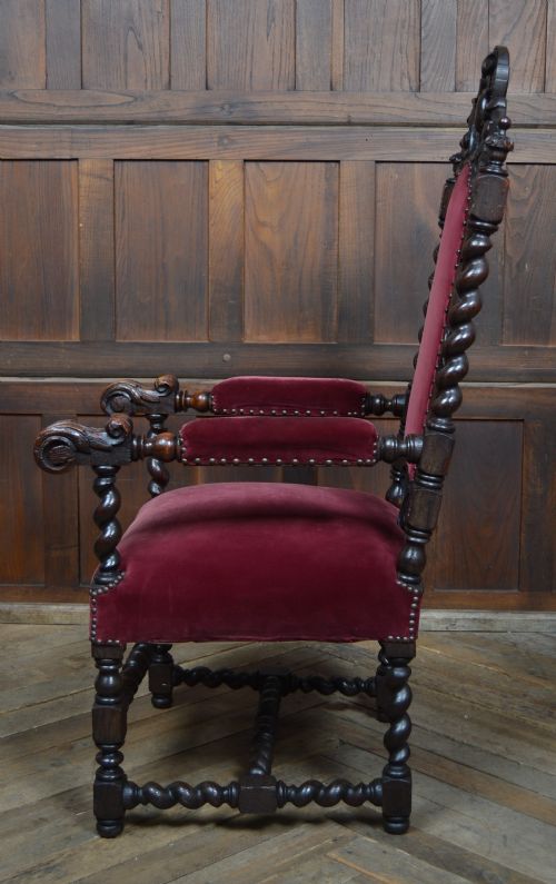 VICTORIAN OAK THRONE CHAIR - ADDITIONAL PHOTO 10