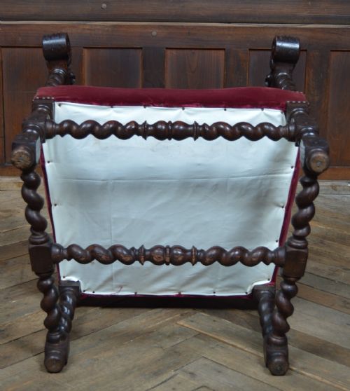 VICTORIAN OAK THRONE CHAIR - ADDITIONAL PHOTO 11