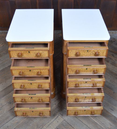 PAIR OF VICTORIAN HUNGARIAN ASH BEDSIDE DRAWERS - ADDITIONAL PHOTO 6