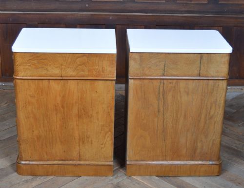 PAIR OF VICTORIAN HUNGARIAN ASH BEDSIDE DRAWERS - ADDITIONAL PHOTO 9