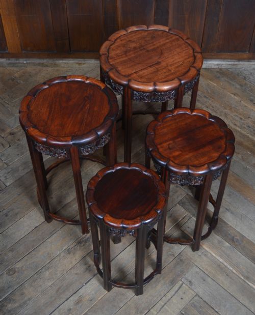 CHINESE SET OF 4 NEST OF TABLES - ADDITIONAL PHOTO 4