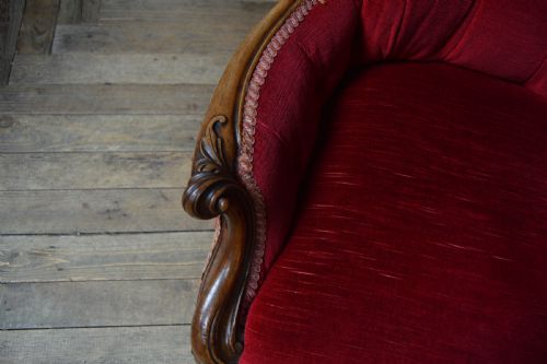 VICTORIAN WALNUT PARLOUR CHAIR - ADDITIONAL PHOTO 9