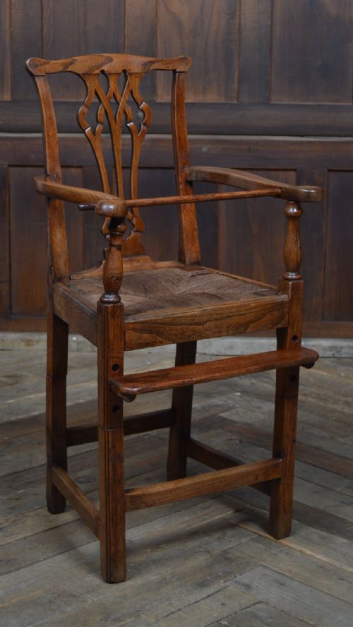georgian elm child's high chair - CATEGORY: ANTIQUE CHAIRS - DATED GEORGIAN