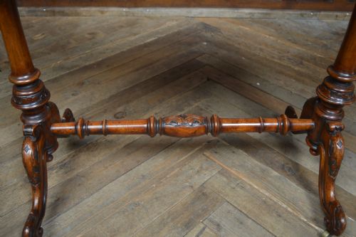 VICTORIAN WALNUT STRETCHER TABLE - ADDITIONAL PHOTO 7