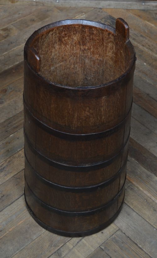 EDWARDIAN OAK STICK STAND - ADDITIONAL PHOTO 2