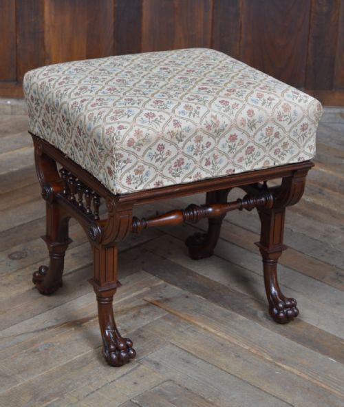 edwardian mahogany rise fall piano stool - CATEGORY: ANTIQUE STOOLS - DATED EDWARDIAN