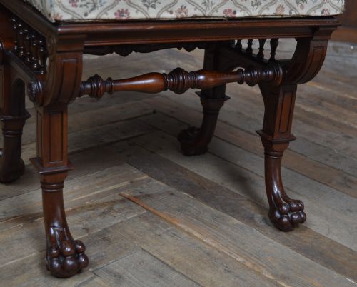 EDWARDIAN MAHOGANY RISE FALL PIANO STOOL - ADDITIONAL PHOTO 3