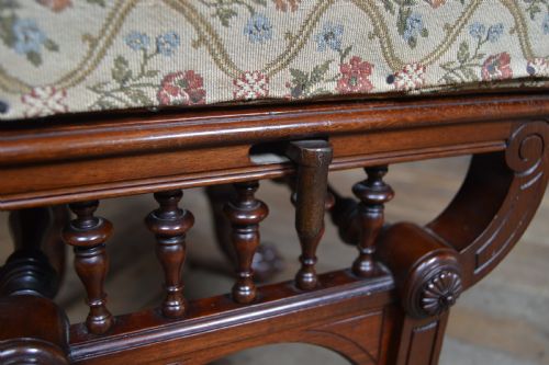 EDWARDIAN MAHOGANY RISE FALL PIANO STOOL - ADDITIONAL PHOTO 6
