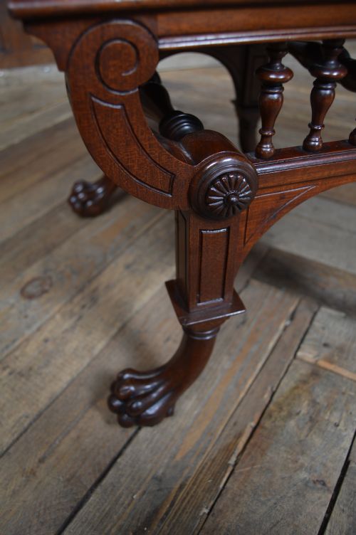 EDWARDIAN MAHOGANY RISE FALL PIANO STOOL - ADDITIONAL PHOTO 7