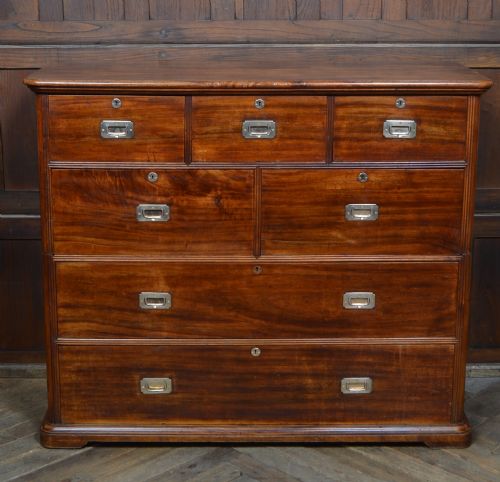 CAMPHOR WOOD CAMPAIGN CHEST OF DRAWERS