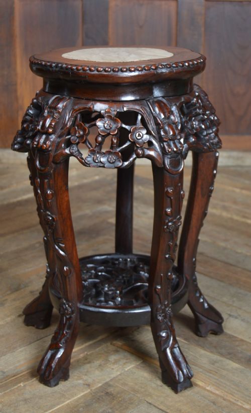 chinese marble top plant vase stand - CATEGORY: ANTIQUE FURNITURE - DATED 19TH CENTURY