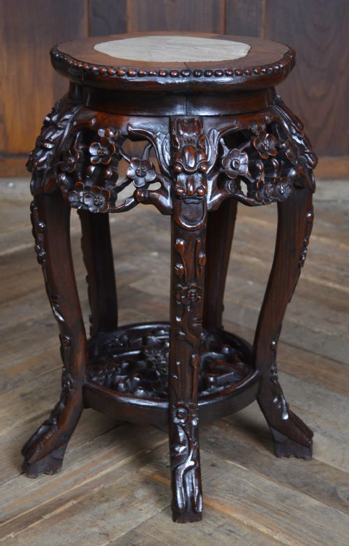 CHINESE MARBLE TOP PLANT VASE STAND - ADDITIONAL PHOTO 9