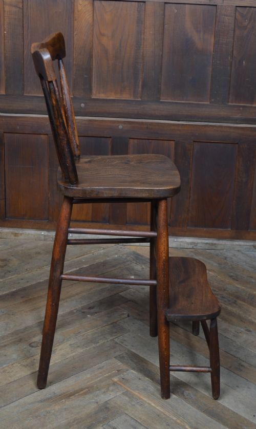 EDWARDIAN ELM BEECH WOOD HIGH CHAIR - ADDITIONAL PHOTO 7