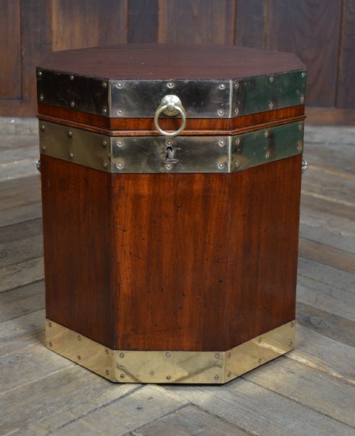 EDWARDIAN MAHOGANY OCTAGON CELLARETTE - ADDITIONAL PHOTO 4