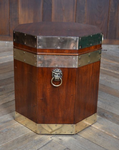 EDWARDIAN MAHOGANY OCTAGON CELLARETTE - ADDITIONAL PHOTO 9