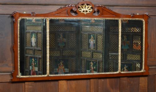 EDWARDIAN MAHOGANY GILT GESSO MIRROR - ADDITIONAL PHOTO 1