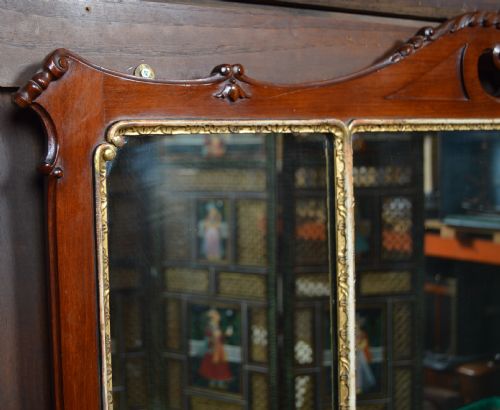 EDWARDIAN MAHOGANY GILT GESSO MIRROR - ADDITIONAL PHOTO 3